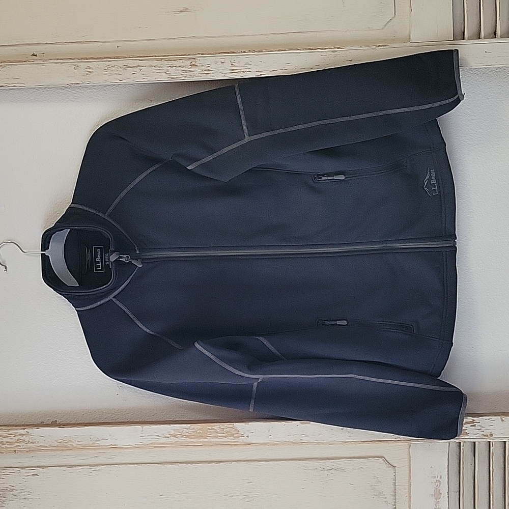 L.L.Bean Hoodie Long Sleeve Fleece Zip Black Sweater size small